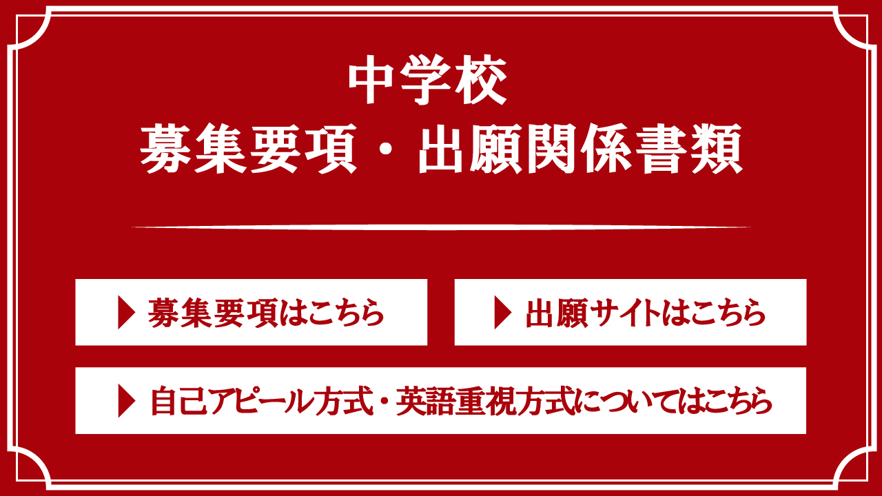 中学校 募集要項・出願関係書類